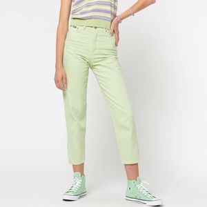 Minga London Bottoms | Womens Pastel Green Denim Mom Jeans